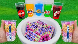 Experiment: Coca Cola VS Fruity Mentos, Fanta, Mtn Dew, Fruko, Yedigün Blue and Mentos in the Toilet
