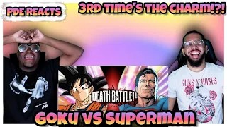 PDE Reacts | Goku VS Superman | DEATH BATTLE! (REACTION)