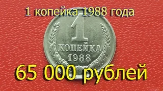 Стоимость редких монет. Как распознать дорогие монеты СССР достоинством 1 копейка 1988 года