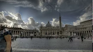 Timelapse of St. Peter's Square at the Vatican City in Rome, Italy