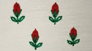 rose bud embroidery | all over embroidery design #embroidery