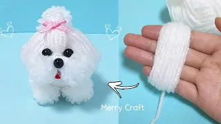Cutest Dog Making Idea with Yarn - DIY Pom Pom Dog - How to make cute dogs - Woolen Doll Crafts