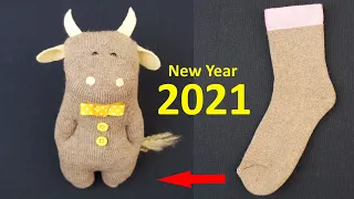 Бычок из НОСКА! Символ 2021 года // Sock goby! Symbol of 2021