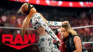 Becky Lynch uses Trish Stratus' face mask to headbutt Zoey Stark