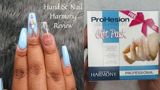 Hand & Nail Harmony Acrylic Kit Review + Blue nails w/ bling design