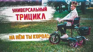 ЭлектроТРИЦИКЛ: универсальный трехколесный электроскутер. Обзор + тест драйв