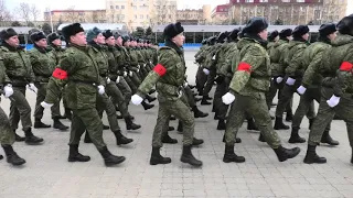 Тренировка парадного расчета казаков Кубанского казачьего войска.