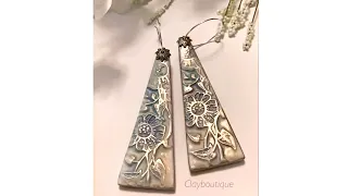 Polymer Clay Embossed Earrings