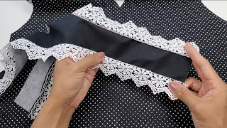 ✅️ Just simple Sewing Tricks with Lace but they can make your shirt different and more beautiful