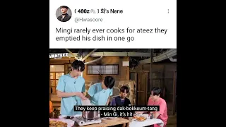 Mingi rarely cooks for ATEEZ but they emptied his dish in a go