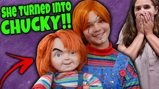 She Turned Into CHUCKY! Chucky In Charge