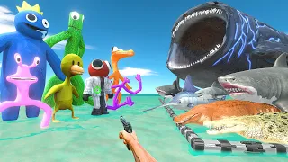 FPS Avatar Aquapark Rescues Sea Monsters and Fights Rainbow Friends - Animal Revolt Battle Simulator