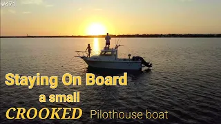 Staying On Board a Small Crooked PilotHouse Boat Key Largo Florida Keys