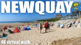 Newquay - Cornwall - Town Centre to Fistral Beach - 4K Virtual Walk - June 2021