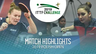 Katerina Tomanovska vs Claudia Infante | 2019 ITTF Polish Open Highlights (Group)