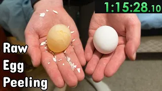 I speedrun peeling raw eggs