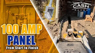 Installing 100 AMP Panel - THE COMPLETE PROCESS - How to run power to a barn. SAVE $$$