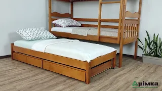 Двоярусне ліжко Мауглі з додатковим спальним місцем (тріо) ТМ Дрімка