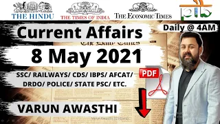 8 MAY 2021 CURRENT AFFAIRS | Daily Current Affairs Jackpot |#CurrentAffairs2021