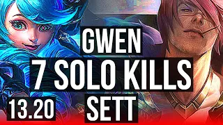 GWEN vs SETT (TOP) | 7 solo kills, 300+ games, Dominating | BR Master | 13.20