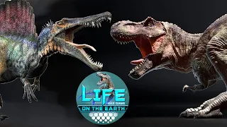 Тираннозавр Спинозавр Анкилозавр Велоцираптор Life on Earth неработающая эволюция