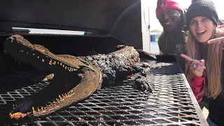 Smoking a WHOLE Alligator with DeerMom & Warren Sapp!