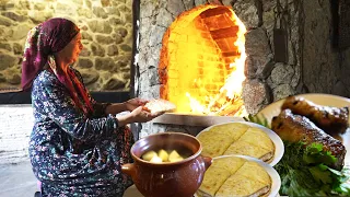 BALKARIA Village Life. National cuisine of Balkars. Village Life in Russia