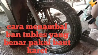 cara menambal ban tubles dengan benar pakai baut karet