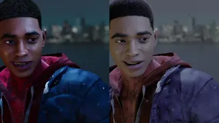 Spiderman Miles Morales PS4 vs PS5 graphic comparison