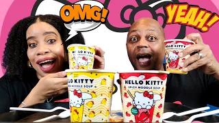 TRYING HELLO KITTY NOODLES!! #FOODREVIEW