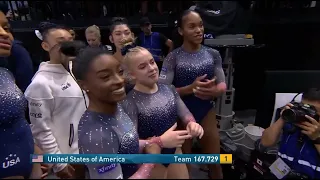 Team USA Wins Gold - Simone Biles FX TF Worlds 2023 Antwerp