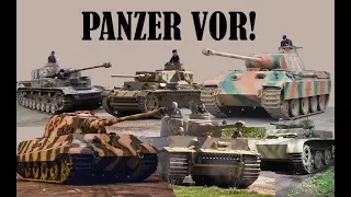 Panzer II, III, IV, V (Panther), VI (Tiger) driving compilation!
