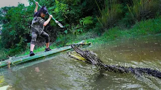 Full-video: Sheltering in an Amazing Cave, Detect and Hunt Crocodiles, Treating a Python..etc...