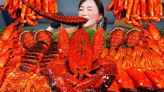 ENG SUB) Spicy Lobster 🦞 Abalone Squid Enoki Mushroom BEST Seafood Boil Recipe Mukbang ASMR Ssoyoung