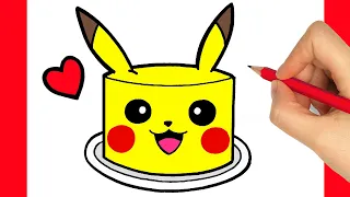 HOW TO DRAW PIKACHU - HOW TO DRAW PIKACHU CAKE - DRAWING AND COLORING PIKACHU EASY STEP BY STEP