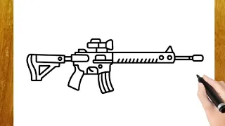 HOW TO DRAW A GUN ( M249 SAW)