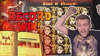 FINALLY!!! RECORD WIN ON BOOK OF SHADOWS - FULLSCREEN TOP SYMBOL ON 3€ BET!