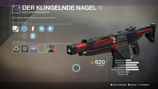 D2:Forsaken-SW#621 Der Klingelnde Nagel Automatikgewehr|PvE Test in der Schmiede [HD][PS4]