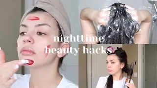 NIGHTTIME BEAUTY HACKS | Shower Routine, Hair Care, Skin Care