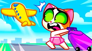 Lucy Got Lost in Airport 😨 Airplane Adventure Cartoon 😍✈️ Safety Rules for Kids😻 Purr-Purr Live