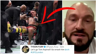 FIGHTERS REACT TO TOM ASPINALL VS CURTIS BLAYDES UFC LONDON | ASPINALL FREAK! LEG INJURY