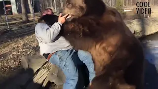 Медведь гризли и человек. Дружба проверенная годами.