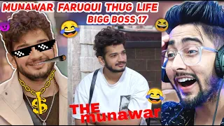 Bigg Boss 17 Munawar Faruqui Thug Life funny moments reaction Chanpreet Chahal