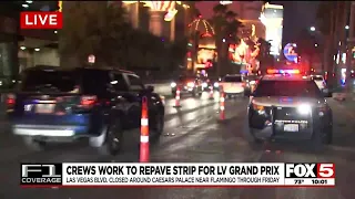 Crews work to repave Las Vegas Strip ahead of F1's Las Vegas Prix