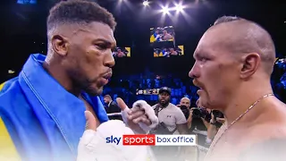 Anthony Joshua confronts Oleksandr Usyk after defeat & throws belts out of the ring