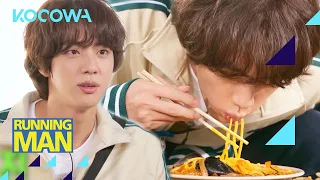 BTS's JIN enjoys Chinese food mukbang but then THIS happens... l Running Man Ep 627 [ENG SUB]