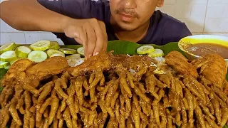 ASMR EATING | HUGE SPICY CHICKEN CURRY, CHICKEN LEG, CHICKEN FRY, RICE, SALAD, MUGANG #mukbang #asmr