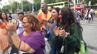 Harinamananda Prabhu of Harinama Ruci Chants Hare Krishna in Dublin and Many Dance