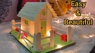 How To Make Ice Cream Stick House Without Glue Gun