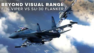 F-16 Viper VS SU-30 Flanker BVR Dogfight | DCS World